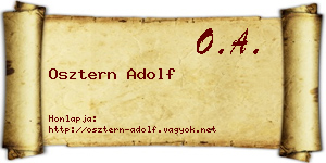 Osztern Adolf névjegykártya